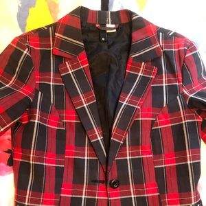 H&M plaid short blazer